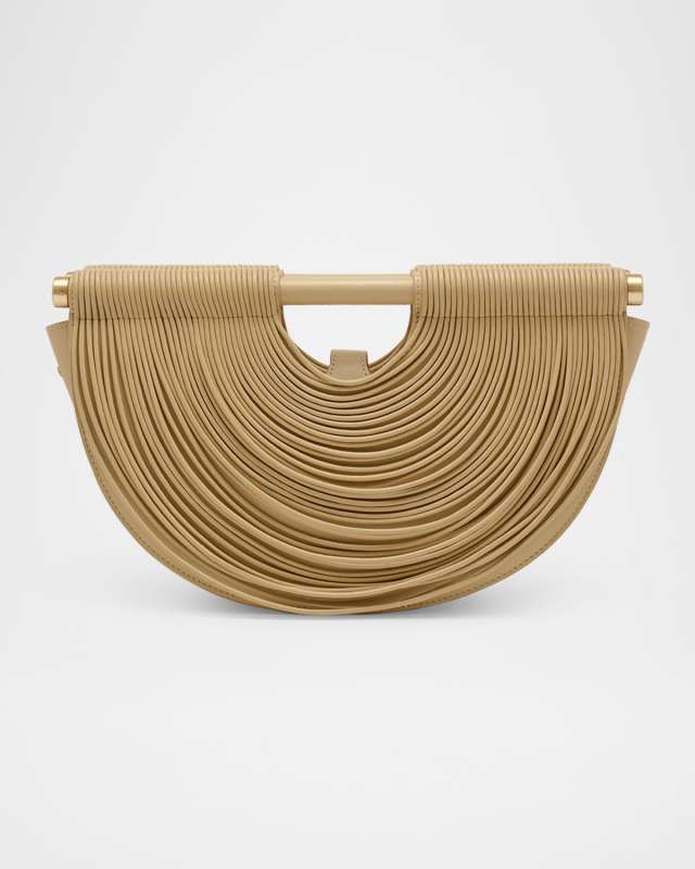 Lou Draped Leather Clutch Bag